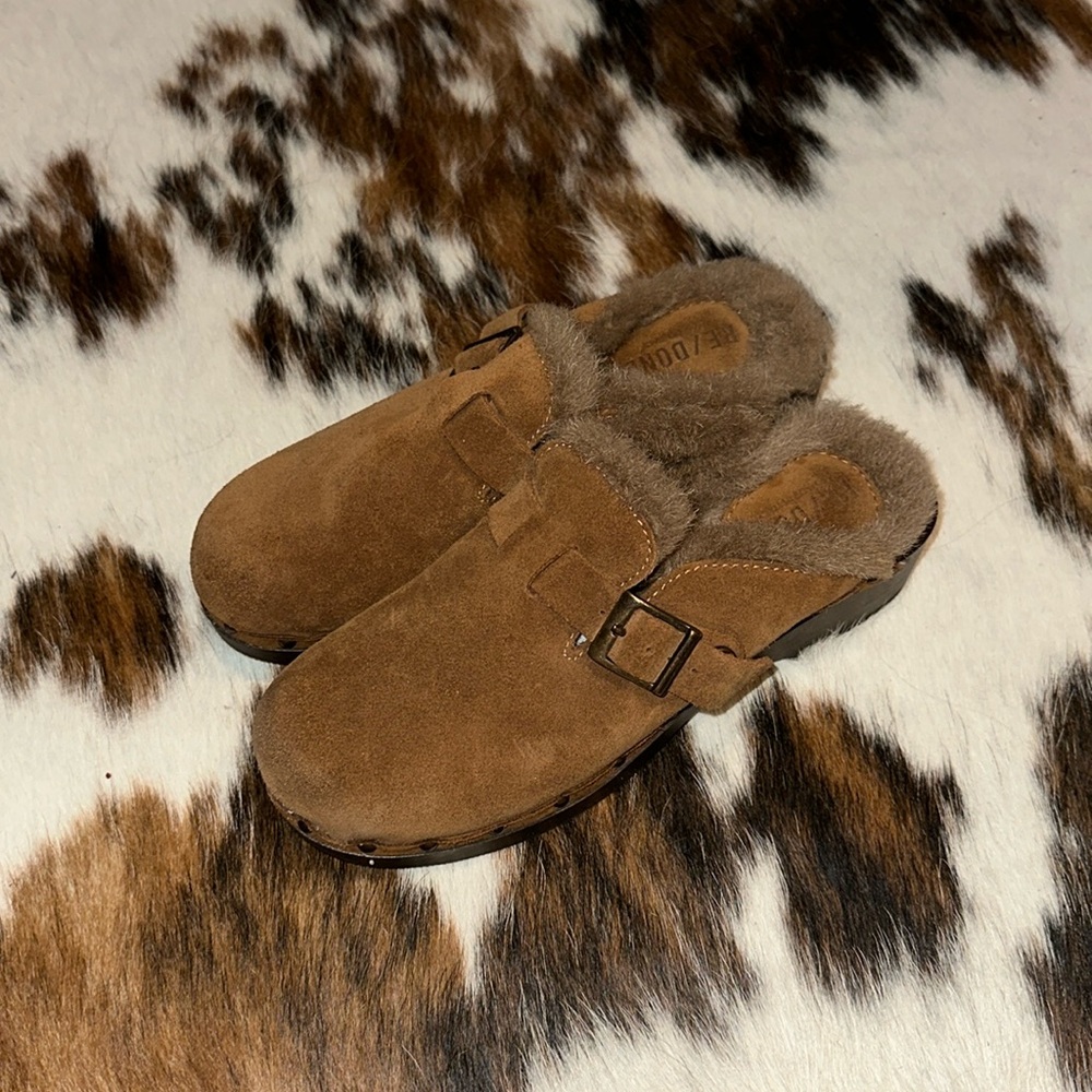 RE/DONE Cottagecore Brown Suede Clogs - Picture 2 of 8